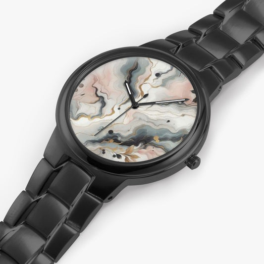 Montre exclusive en acier inoxydable à quartz