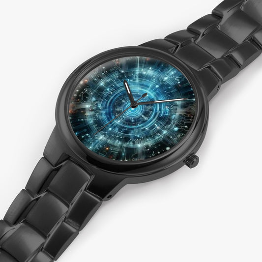 Montre exclusive en acier inoxydable à quartz