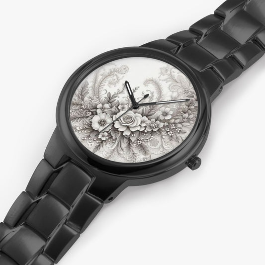 Montre exclusive en acier inoxydable à quartz